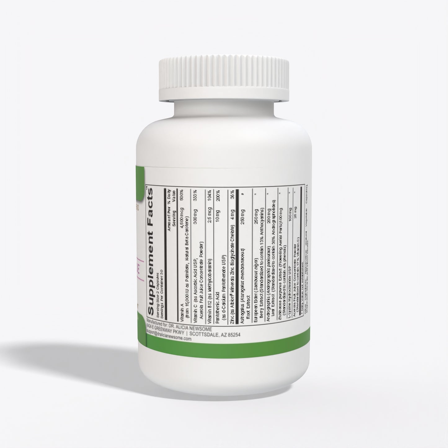 Immune Rescue 60 Bottle Supplement Facts