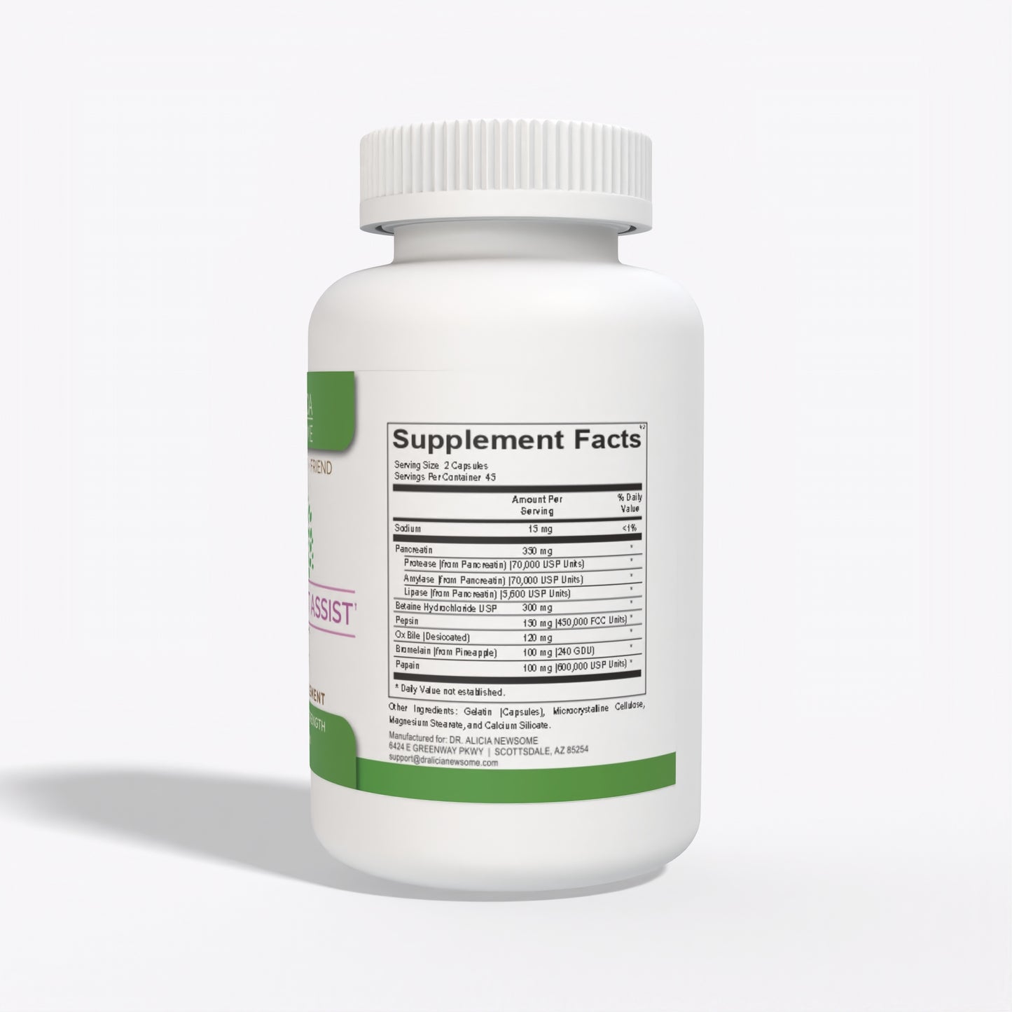 Ultra Digest Assist 90 Bottle Supplement Facts