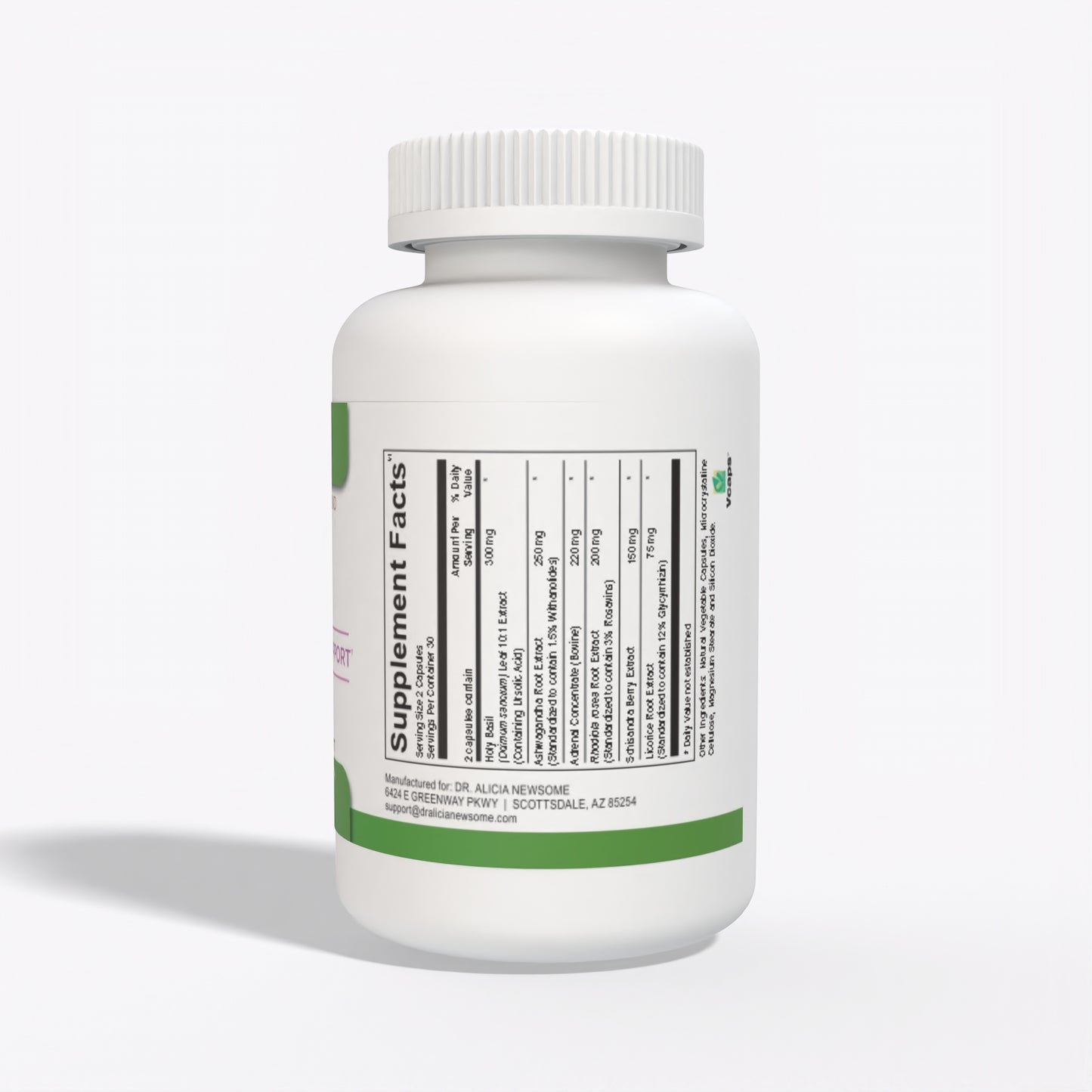 Cortisol + Energy Support 60 Bottle Supplement Facts